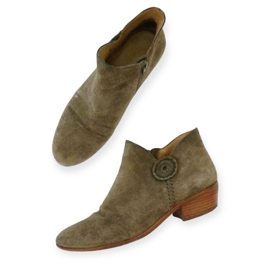 Jack Rogers Peyton Olive Green Suede Booties